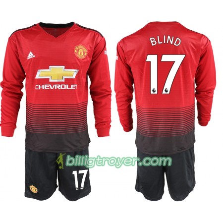 Billige Fotballdrakter Manchester United BLIND 17 Barn Hjemmedraktsett 2018/19 Langermet